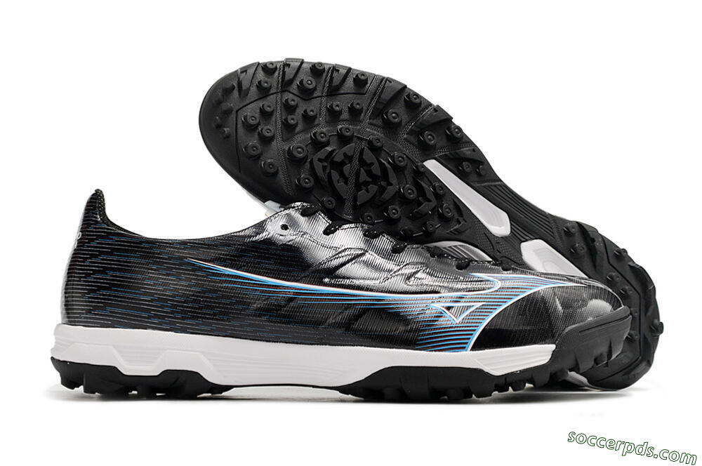 Mizuno Morelia Alpha Japan TF Low-Tops Football Shoes - Black/White/Blue 1