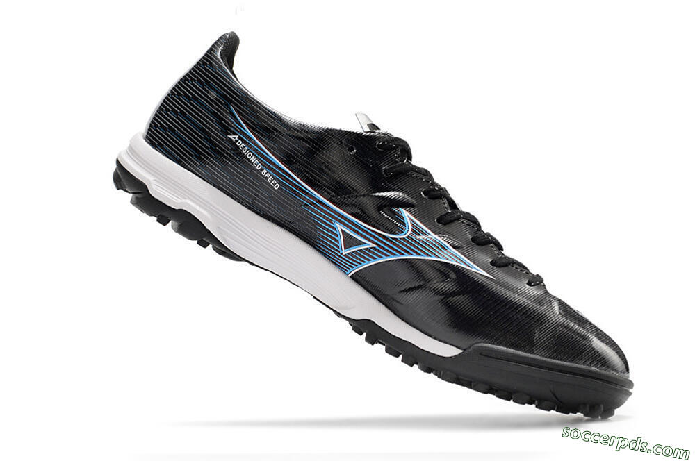 Mizuno Morelia Alpha Japan TF Low-Tops Football Shoes - Black/White/Blue 4