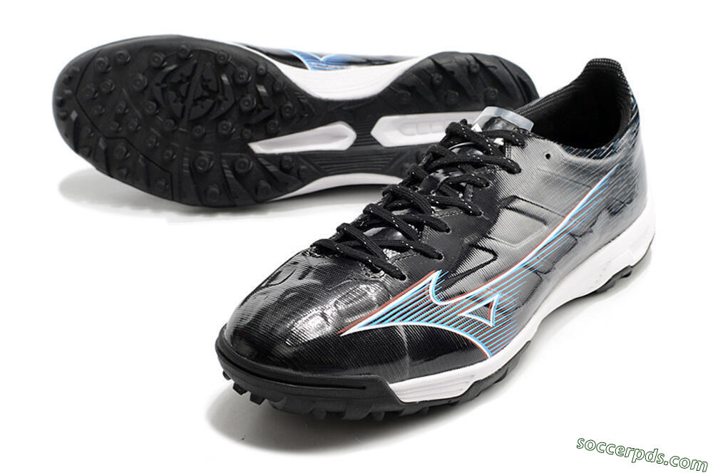 Mizuno Morelia Alpha Japan TF Low-Tops Football Shoes - Black/White/Blue 3