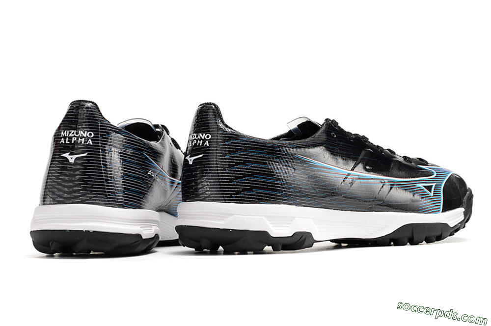 Mizuno Morelia Alpha Japan TF Low-Tops Football Shoes - Black/White/Blue 6