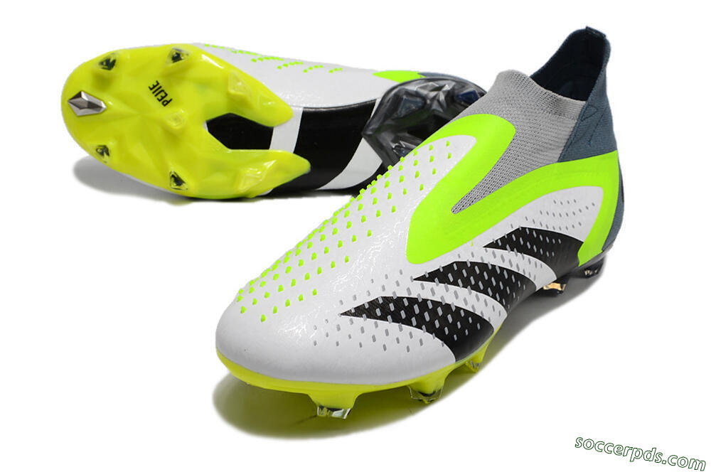 Adidas Predator Accuracy+ FG High-Tops Football Boots - White/Black/Green 3