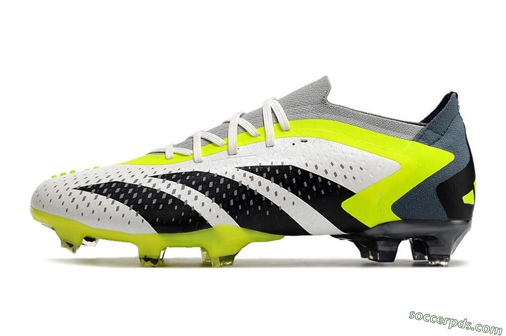 Adidas Predator Accuracy.1 Low FG Low-Tops Football Boots - White/Black/Green 2