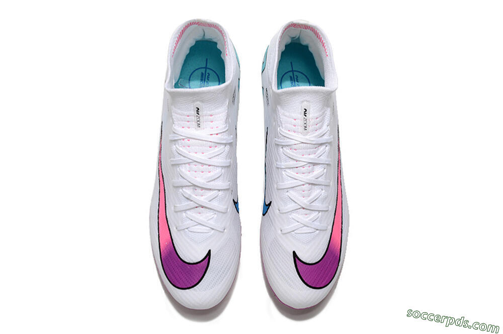 Nike Air Zoom Mercurial Superfly 9 Elite FG High-Tops Football Boots - White/Pink/Purple 4