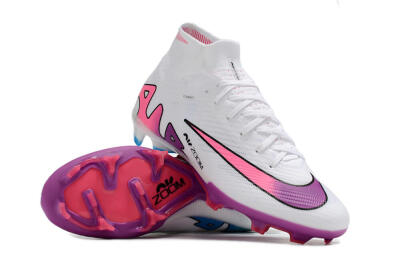 Nike Air Zoom Mercurial Superfly 9 Elite FG High-Tops Football Boots - White/Pink/Purple