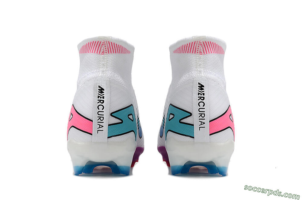 Nike Air Zoom Mercurial Superfly 9 Elite FG High-Tops Football Boots - White/Pink/Purple 5