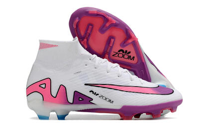 Nike Air Zoom Mercurial Superfly 9 Elite FG High-Tops Football Boots - White/Pink/Purple