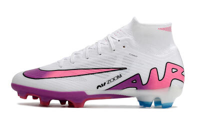 Nike Air Zoom Mercurial Superfly 9 Elite FG High-Tops Football Boots - White/Pink/Purple