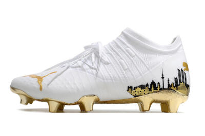 Puma Future Z 1.1 FG Low-Tops Football Boots - White/Blakc/Gold