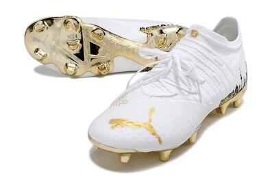 Puma Future Z 1.1 FG Low-Tops Football Boots - White/Blakc/Gold