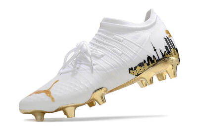 Puma Future Z 1.1 FG Low-Tops Football Boots - White/Blakc/Gold
