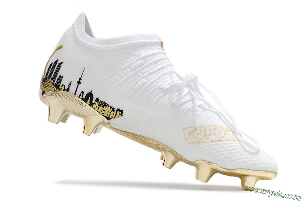 Puma Future Z 1.1 FG Low-Tops Football Boots - White/Blakc/Gold 5
