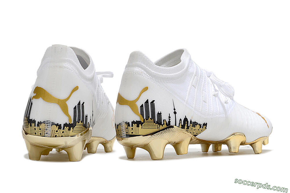 Puma Future Z 1.1 FG Low-Tops Football Boots - White/Blakc/Gold 6