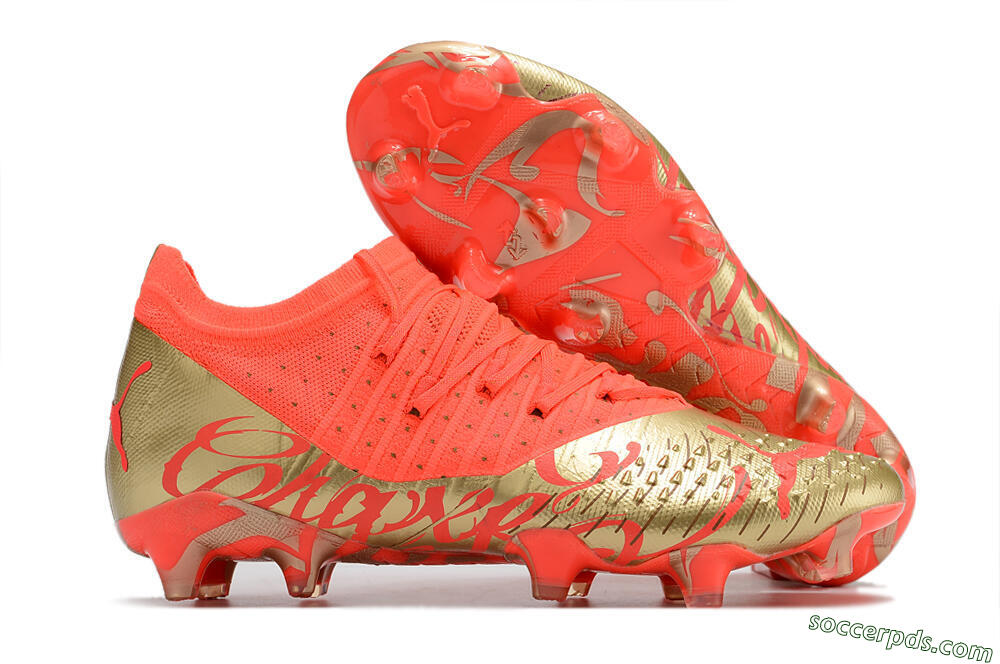Puma Future Z 1.3 FG Low-Tops Football Boots - Red/Gold 1