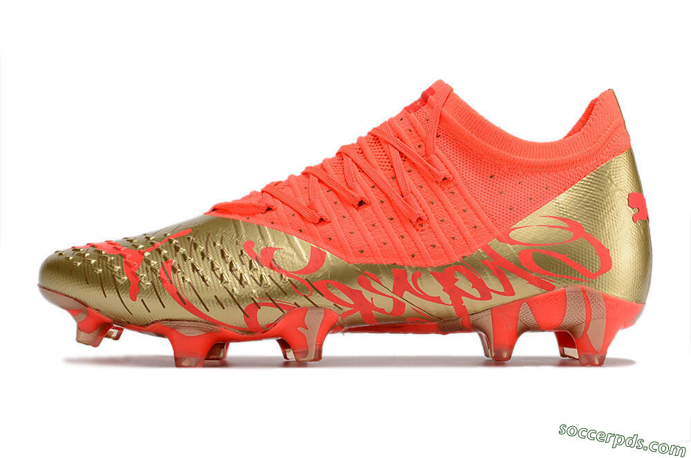 Puma Future Z 1.3 FG Low-Tops Football Boots - Red/Gold 2