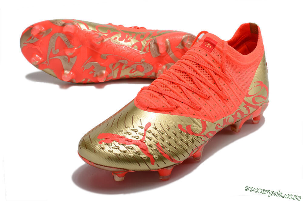 Puma Future Z 1.3 FG Low-Tops Football Boots - Red/Gold 3