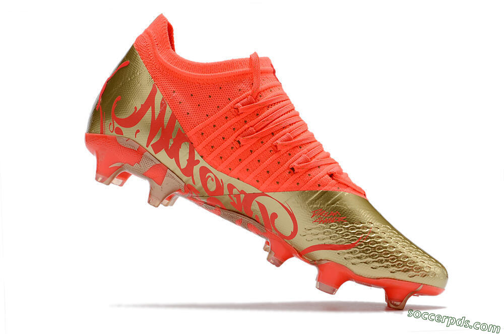 Puma Future Z 1.3 FG Low-Tops Football Boots - Red/Gold 4