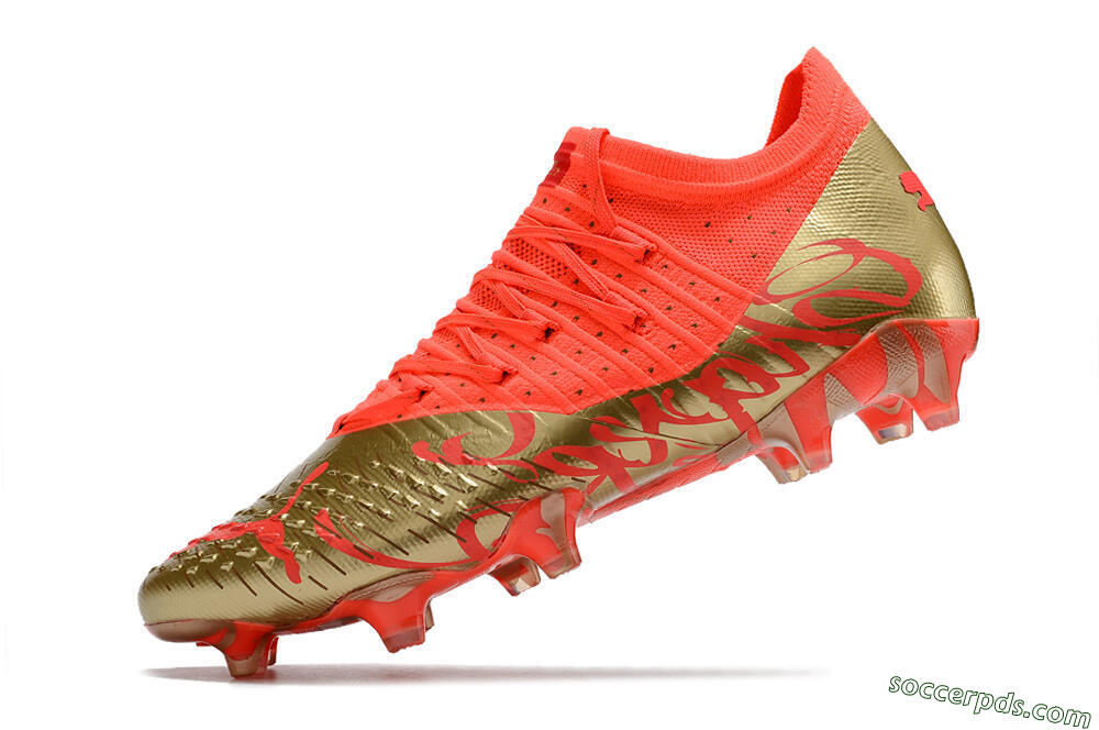 Puma Future Z 1.3 FG Low-Tops Football Boots - Red/Gold 5