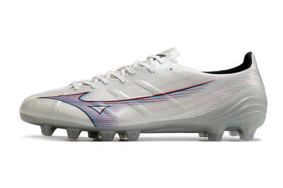Mizuno Morelia Alpha FG Low-Tops Football Boots - Silver/Red/Blue