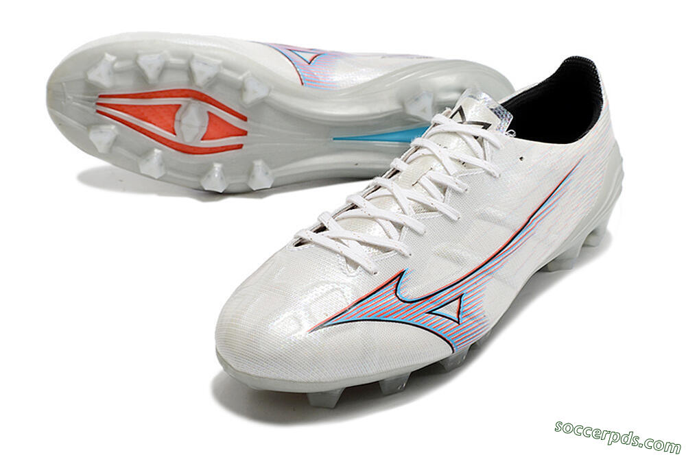 Mizuno Morelia Alpha FG Low-Tops Football Boots - Silver/Red/Blue 3