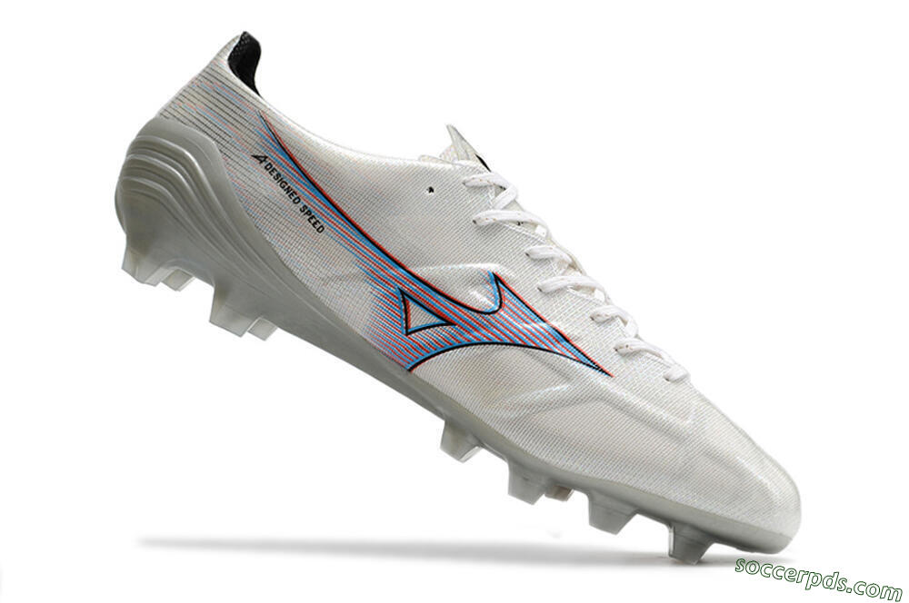Mizuno Morelia Alpha FG Low-Tops Football Boots - Silver/Red/Blue 5