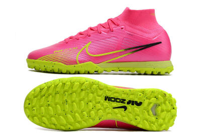 Nike Air Zoom Mercurial Superfly 9 Elite TF High-Tops Football Shoes - Pink/Green/Black