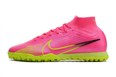 Nike Air Zoom Mercurial Superfly 9 Elite TF High-Tops Football Shoes - Pink/Green/Black