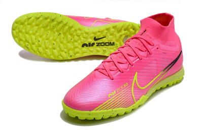 Nike Air Zoom Mercurial Superfly 9 Elite TF High-Tops Football Shoes - Pink/Green/Black