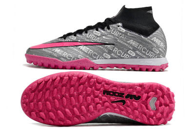 Nike Mercurial Superfly 8 Elite TF High-Tops Football Shoes - Grey/Black/Pink