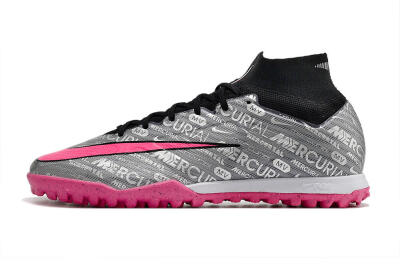 Nike Mercurial Superfly 8 Elite TF High-Tops Football Shoes - Grey/Black/Pink