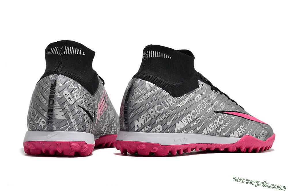 Nike Mercurial Superfly 8 Elite TF High-Tops Football Shoes - Grey/Black/Pink 6