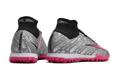 Nike Mercurial Superfly 8 Elite TF High-Tops Football Shoes - Grey/Black/Pink