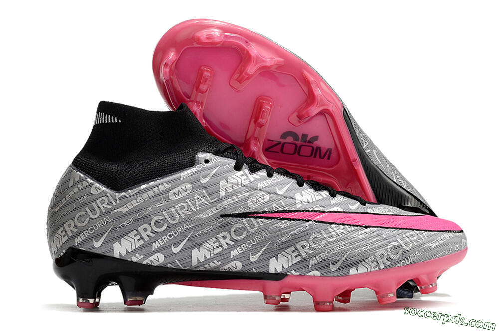 Nike Air Zoom Mercurial Superfly 9 Elite FG High-Tops Football Boots - Silver/Pink/Black 1