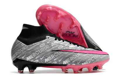 Nike Air Zoom Mercurial Superfly 9 Elite FG High-Tops Football Boots - Silver/Pink/Black