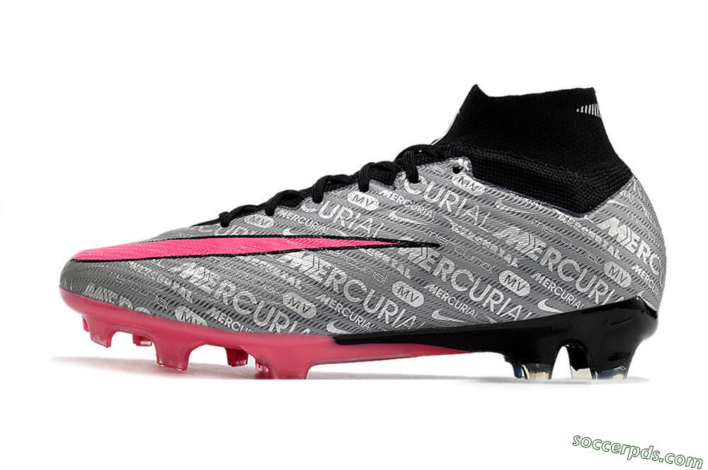 Nike Air Zoom Mercurial Superfly 9 Elite FG High-Tops Football Boots - Silver/Pink/Black 2