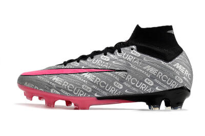 Nike Air Zoom Mercurial Superfly 9 Elite FG High-Tops Football Boots - Silver/Pink/Black