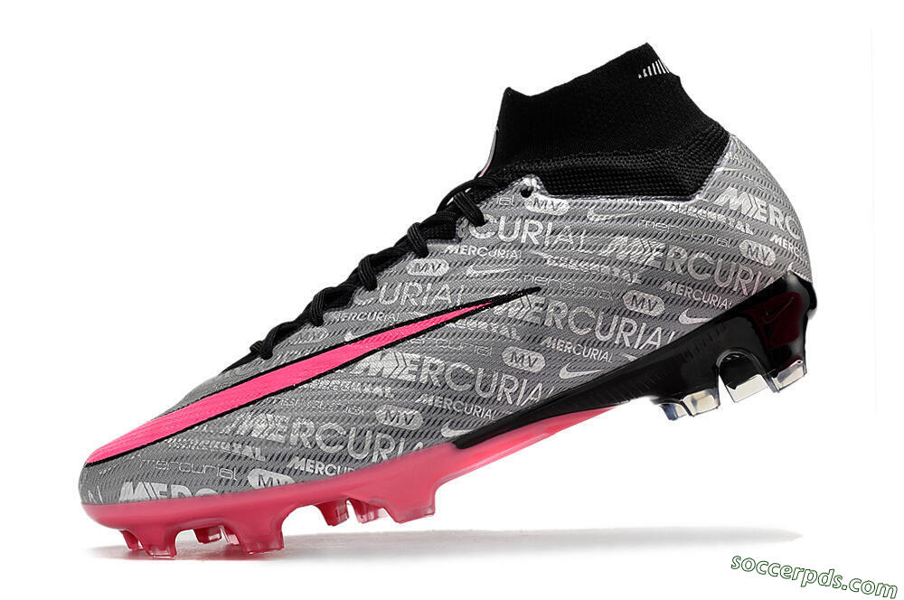 Nike Air Zoom Mercurial Superfly 9 Elite FG High-Tops Football Boots - Silver/Pink/Black 5