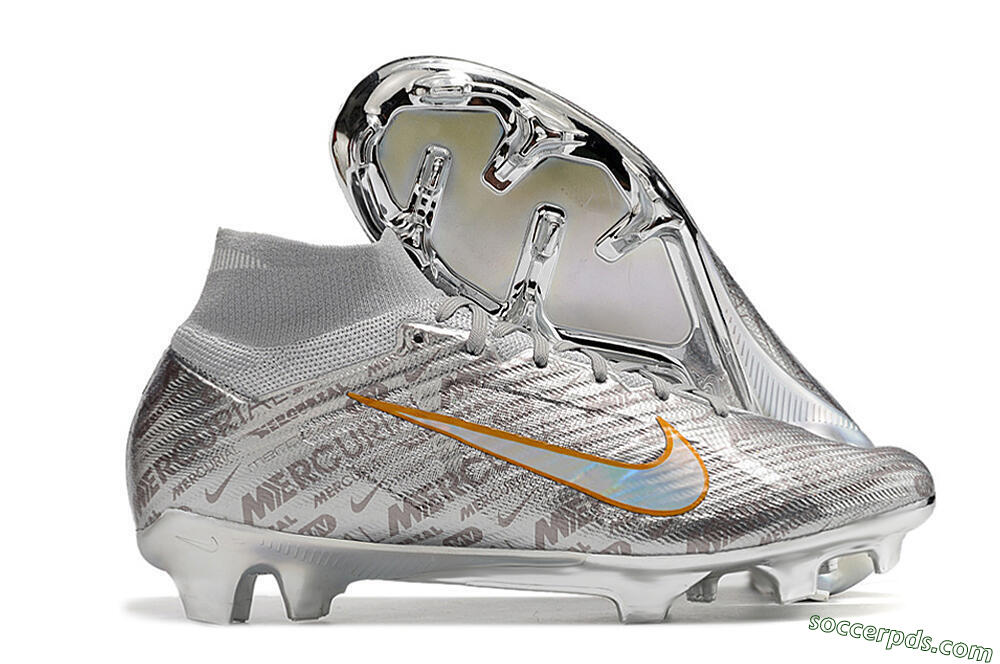 Nike Air Zoom Mercurial Superfly 9 Elite FG High-Tops Football Boots - Silver/Gold 1