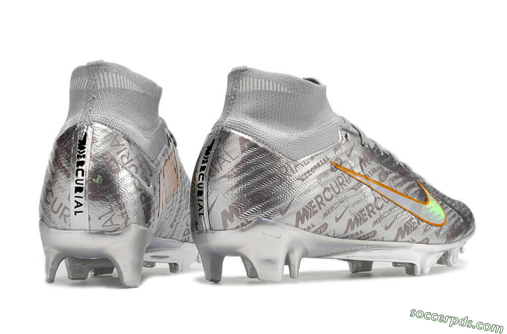 Nike Air Zoom Mercurial Superfly 9 Elite FG High-Tops Football Boots - Silver/Gold 4