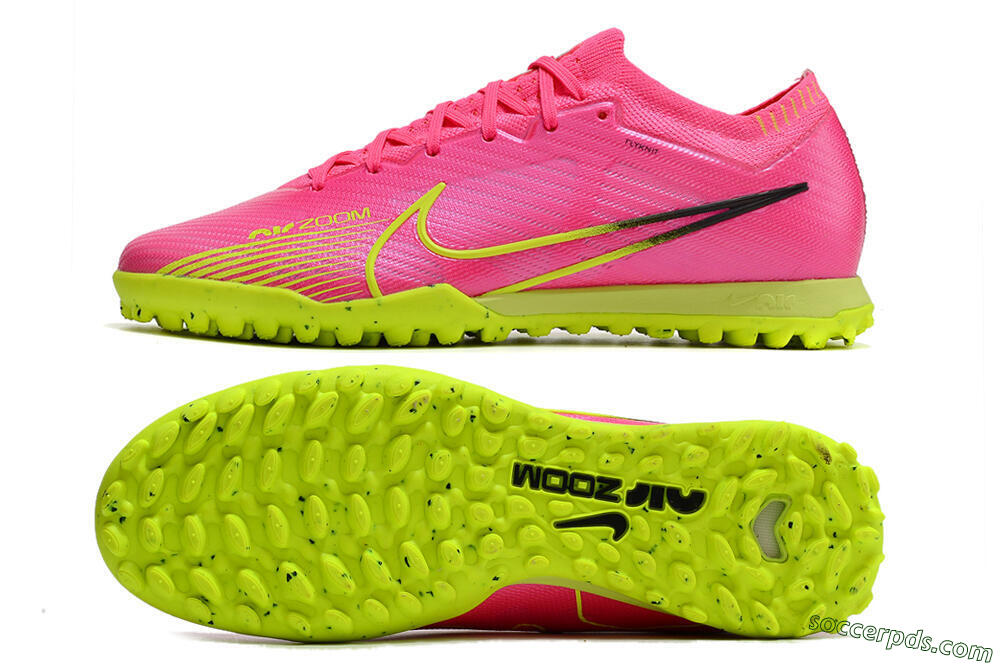 Nike Air Zoom Mercurial Vapor 15 Elite TF Low-Tops Football Shoes - Pink/Green/Black 0