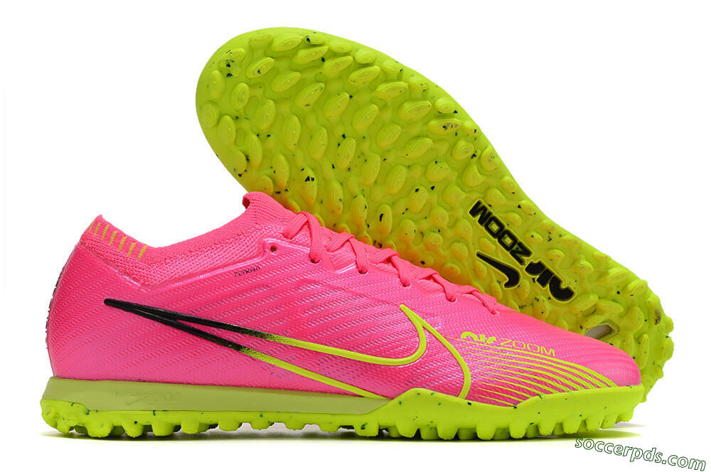 Nike Air Zoom Mercurial Vapor 15 Elite TF Low-Tops Football Shoes - Pink/Green/Black 1