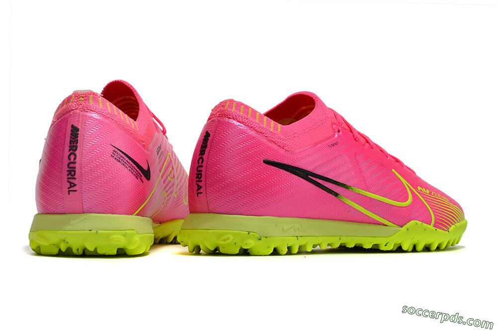 Nike Air Zoom Mercurial Vapor 15 Elite TF Low-Tops Football Shoes - Pink/Green/Black 4