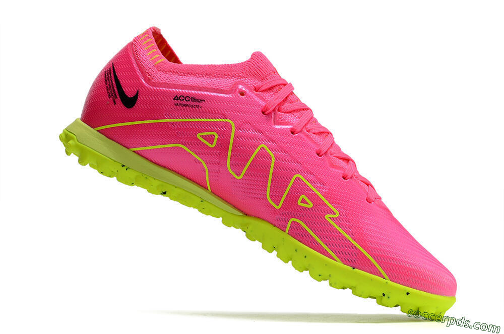 Nike Air Zoom Mercurial Vapor 15 Elite TF Low-Tops Football Shoes - Pink/Green/Black 5