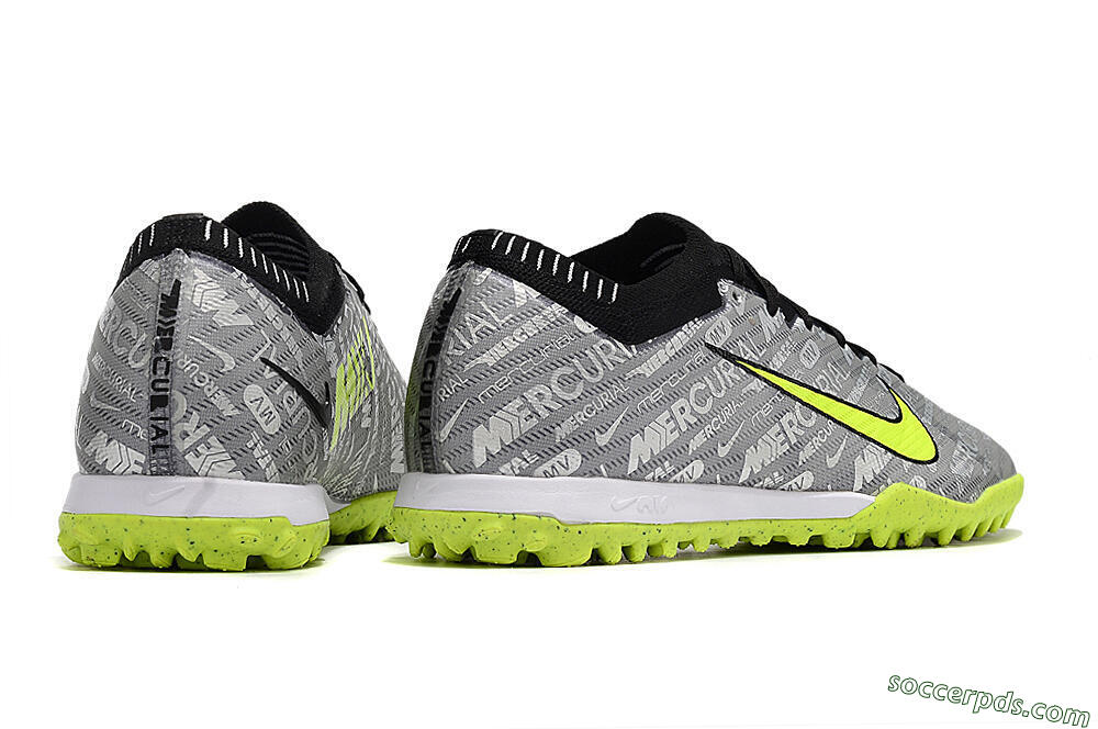 Nike Air Zoom Mercurial Vapor Elite TF Low-Tops Football Shoes - Grey/Black/Yellow 6
