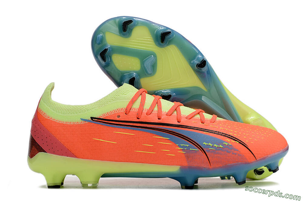 Puma Ultra Ultimate FG Low-Tops Football Boots - Red/Yellow/Blue 1