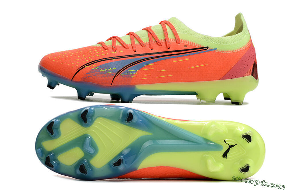 Puma Ultra Ultimate FG Low-Tops Football Boots - Red/Yellow/Blue 0