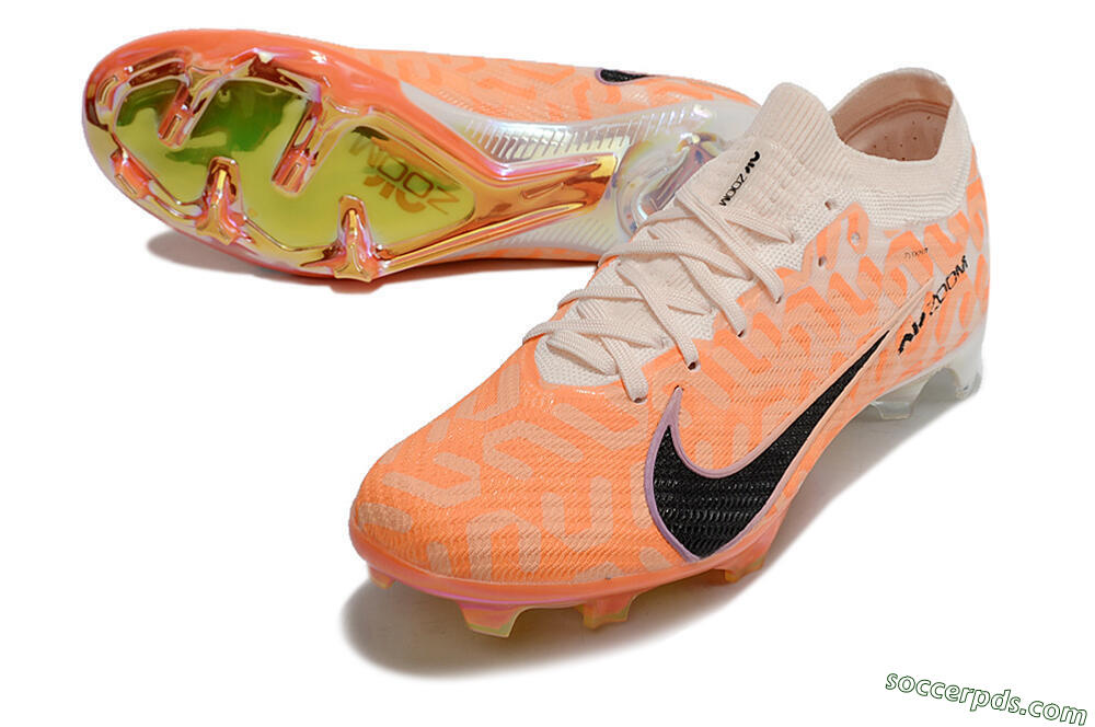 Nike Air Zoom Mercurial Vapor 15 Elite FG Low-Tops Football Boots - White/Orange/Black 3