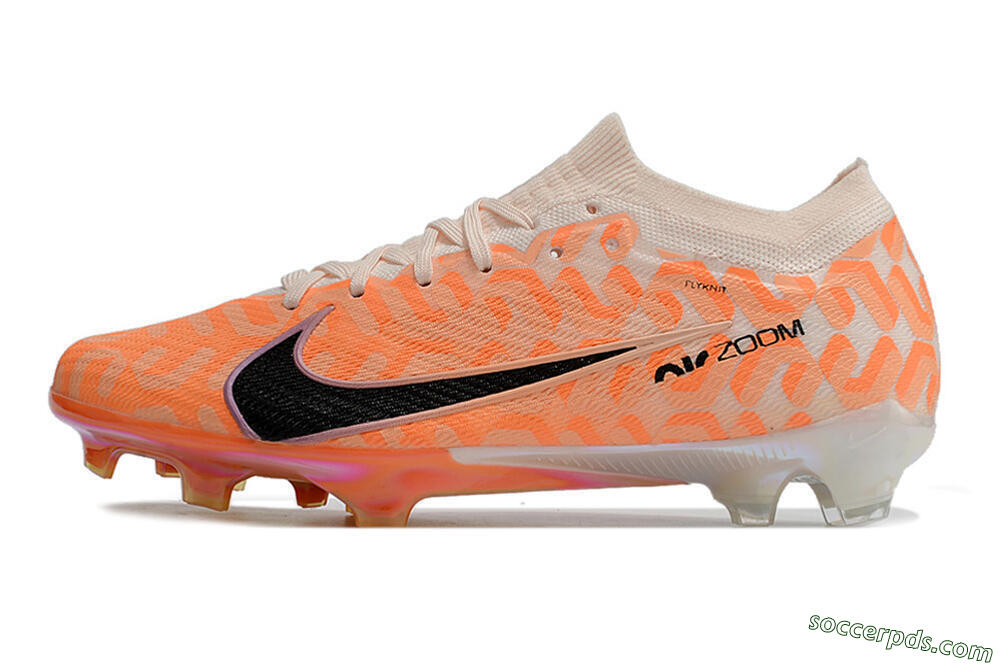 Nike Air Zoom Mercurial Vapor 15 Elite FG Low-Tops Football Boots - White/Orange/Black 2