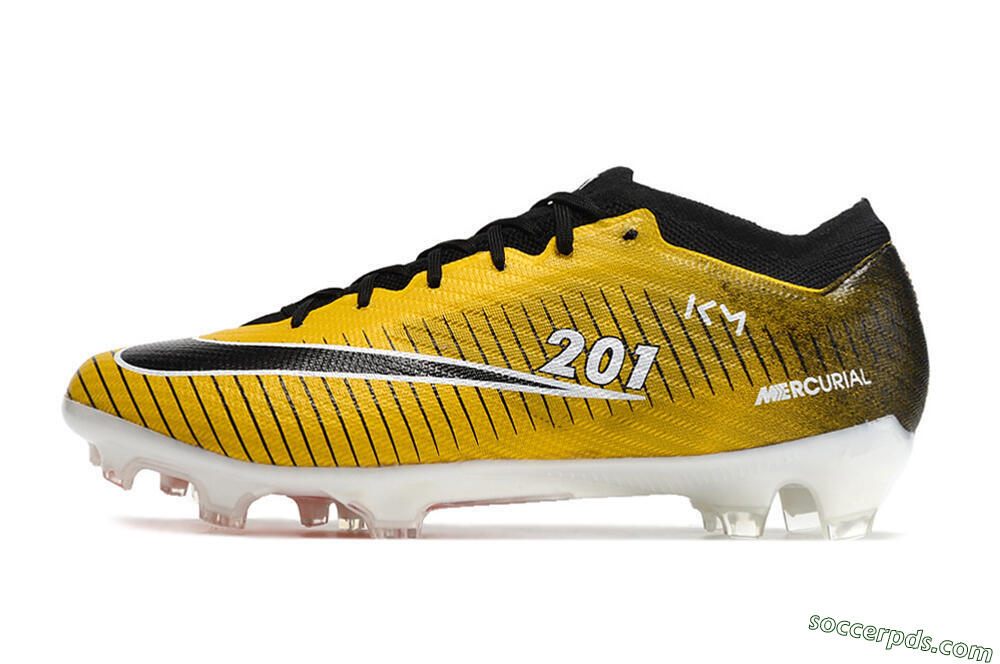 Nike Air Zoom Mercurial Vapor 15 Elite FG Low-Tops Football Boots - Yellow/Black/White 2