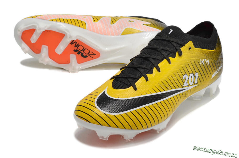 Nike Air Zoom Mercurial Vapor 15 Elite FG Low-Tops Football Boots - Yellow/Black/White 3