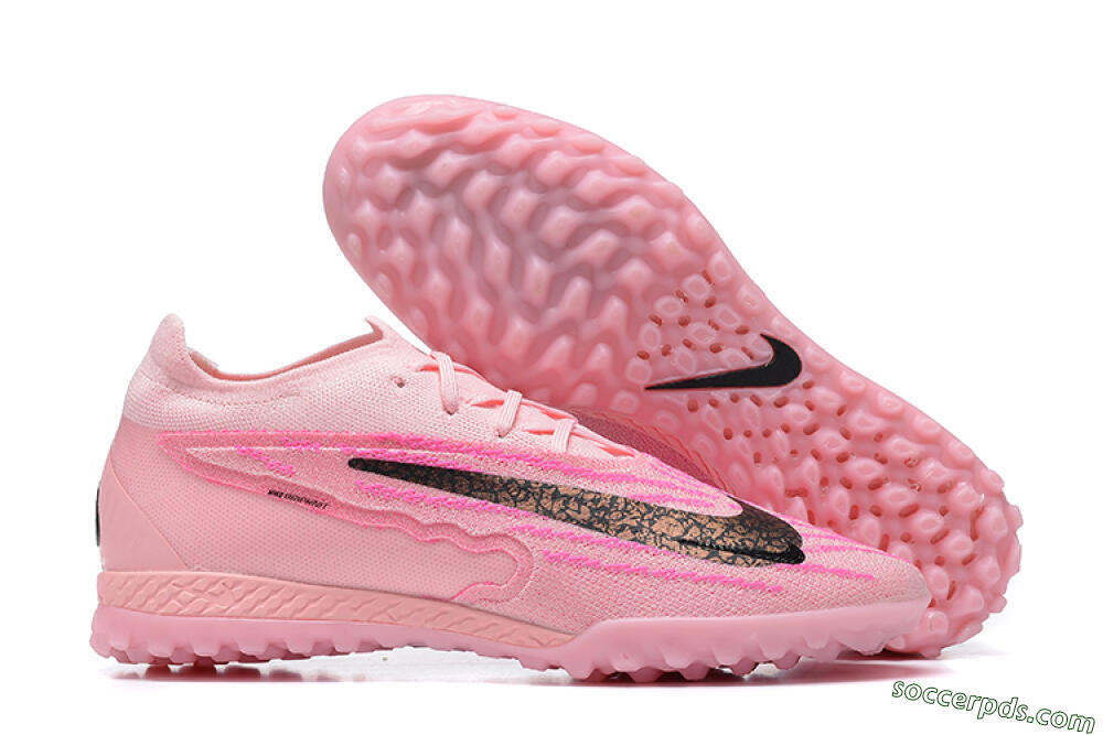Nike Phantom GX Elite TF Low-Tops Football Shoes - Pink/Black/Gold 1